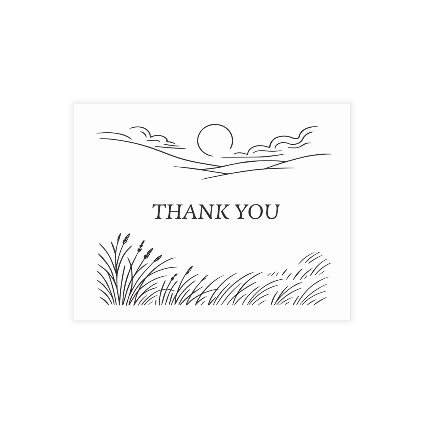 Prarie Grass Thank You Postcard Bundle with Envelopes