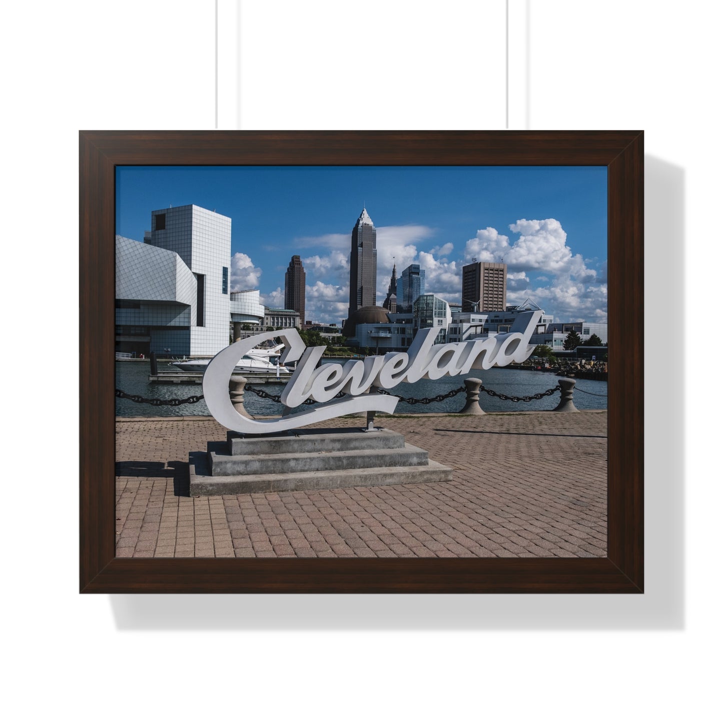 Cleveland Script Skyline Framed Poster Art