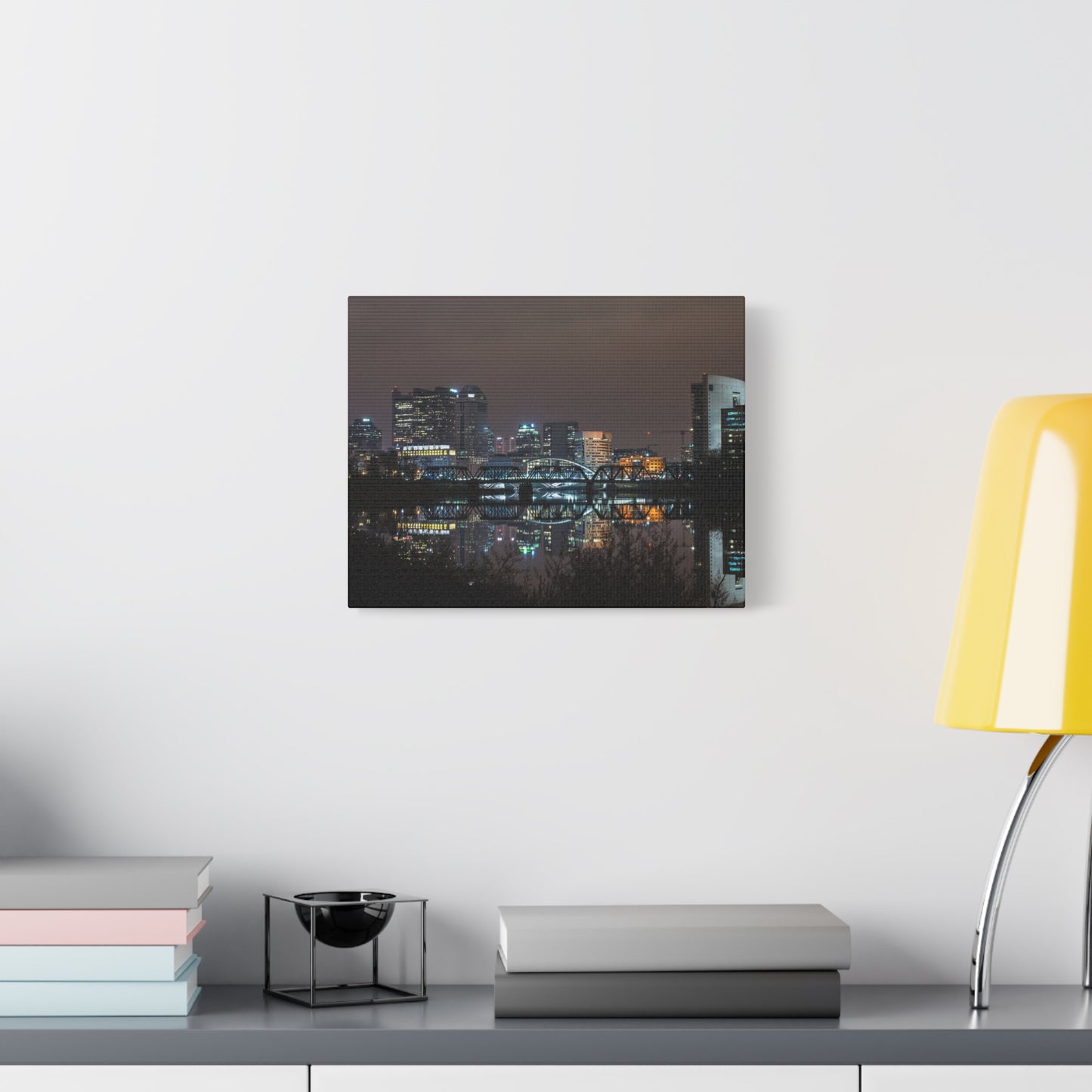 Columbus Ohio Skyline Night Time Canvas Art