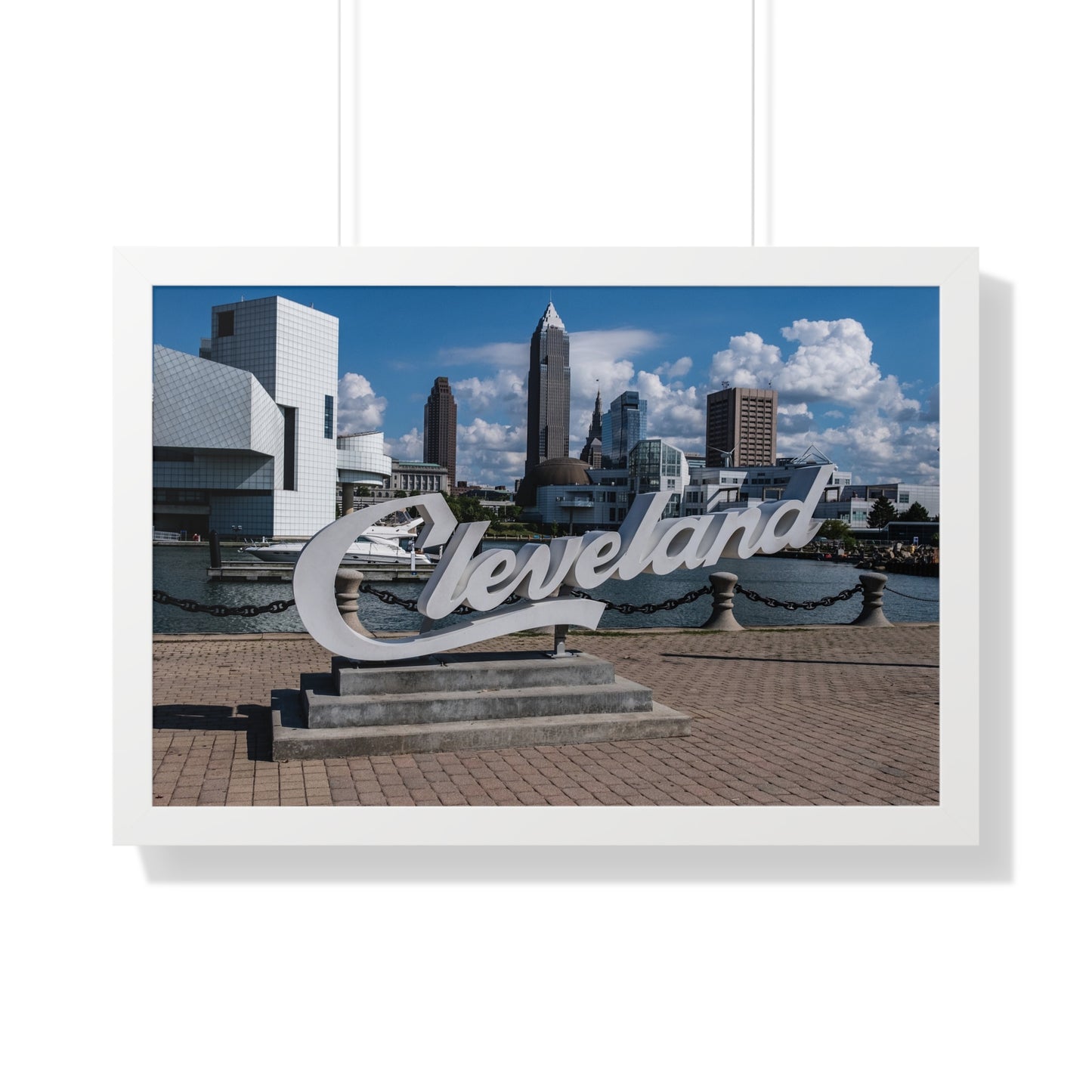 Cleveland Script Skyline Framed Poster Art