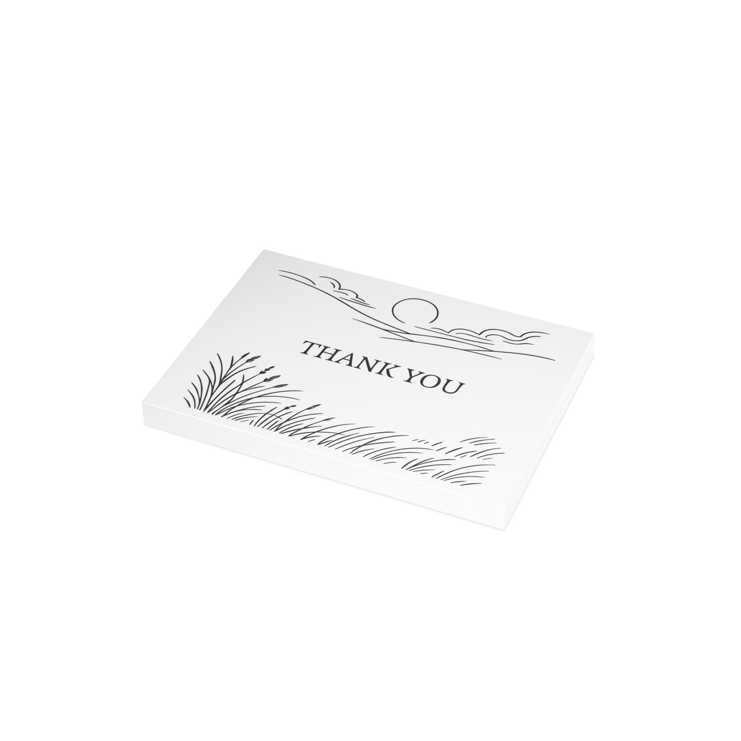 Prarie Grass Thank You Postcard Bundle with Envelopes