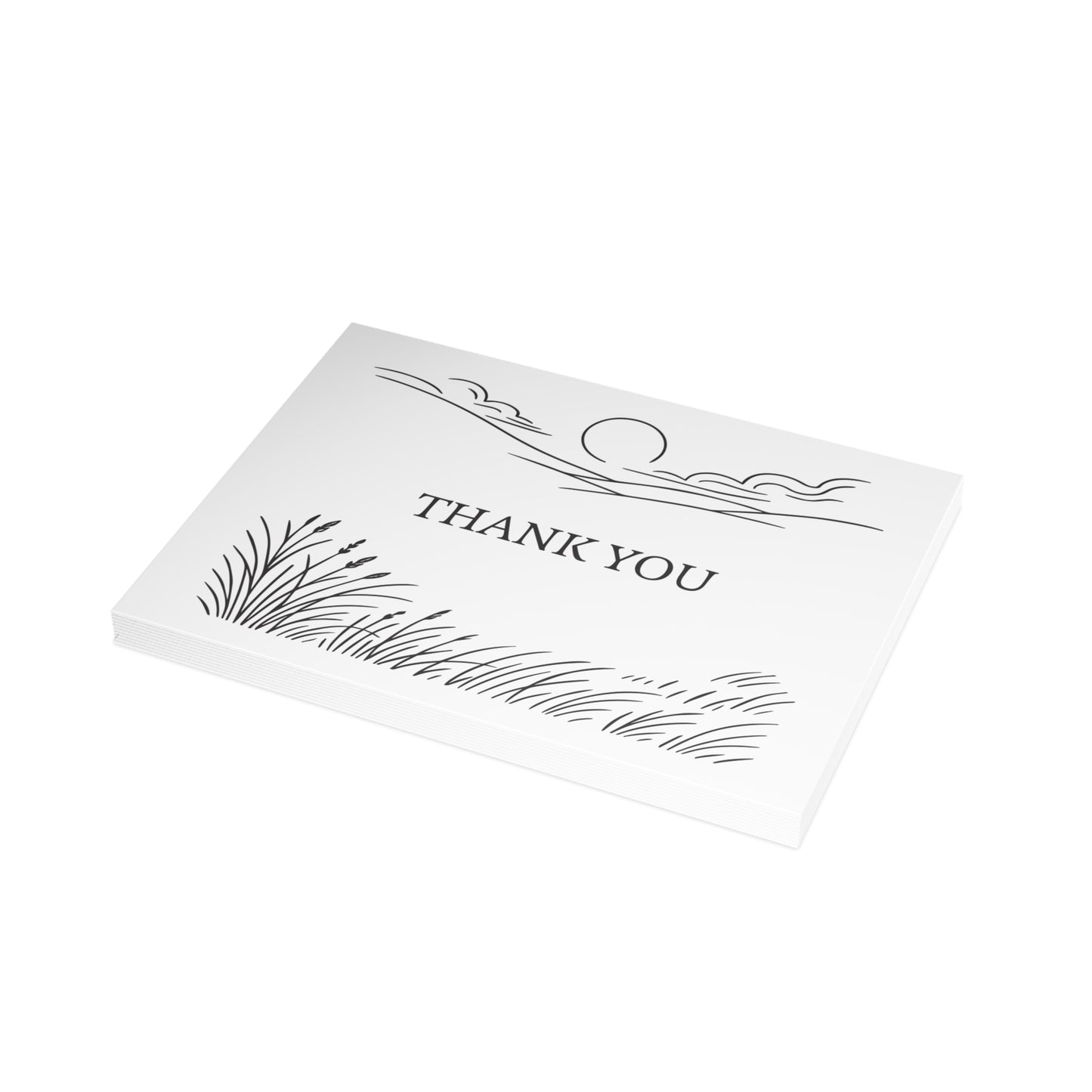Prarie Grass Thank You Postcard Bundle with Envelopes