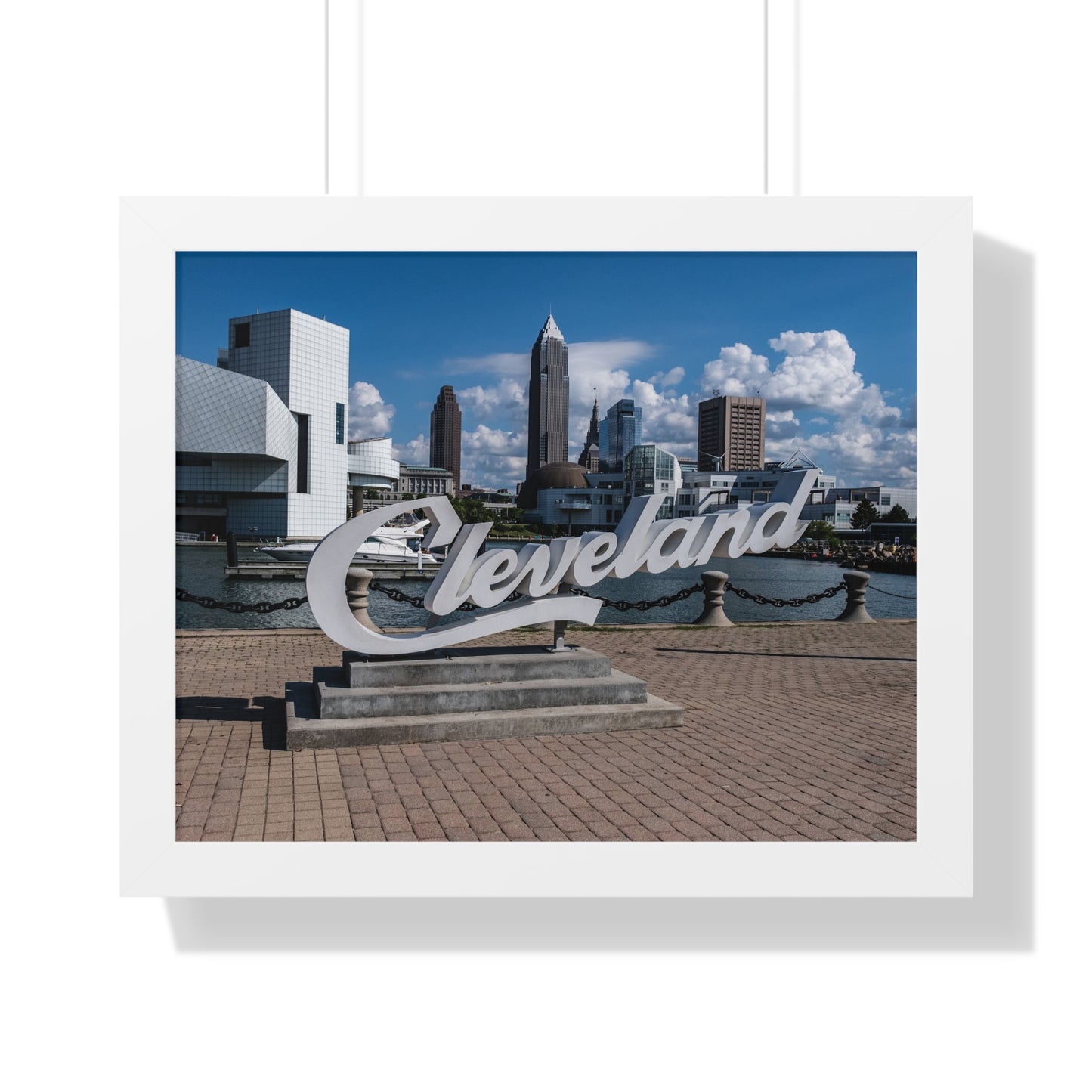 Cleveland Script Skyline Framed Poster Art