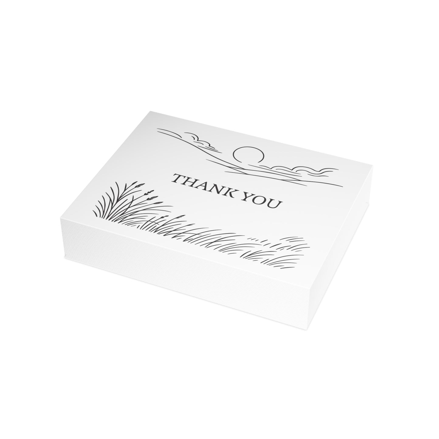 Prarie Grass Thank You Postcard Bundle with Envelopes