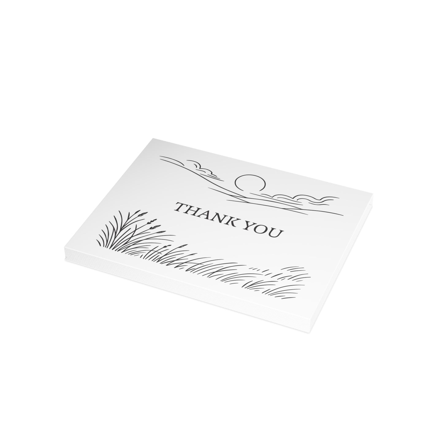 Prarie Grass Thank You Postcard Bundle with Envelopes