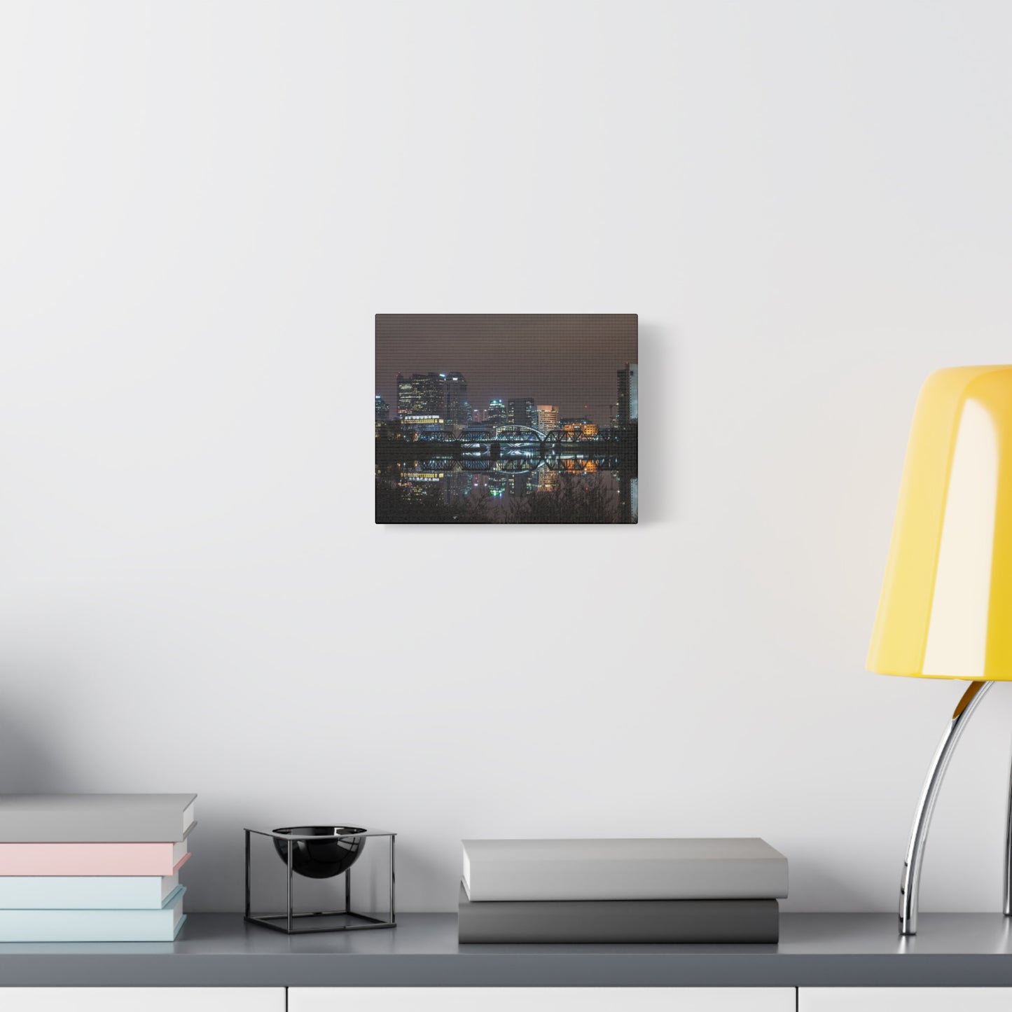 Columbus Ohio Skyline Night Time Canvas Art