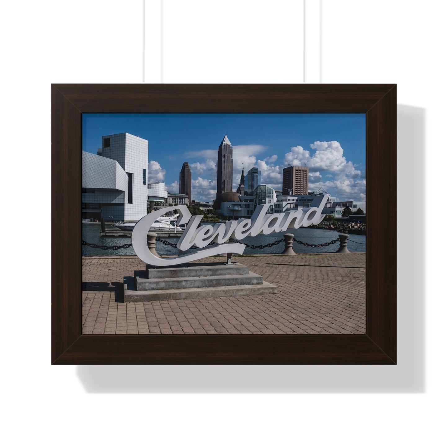Cleveland Script Skyline Framed Poster Art