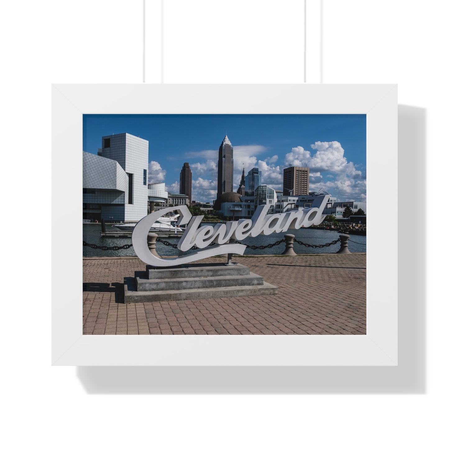 Cleveland Script Skyline Framed Poster Art