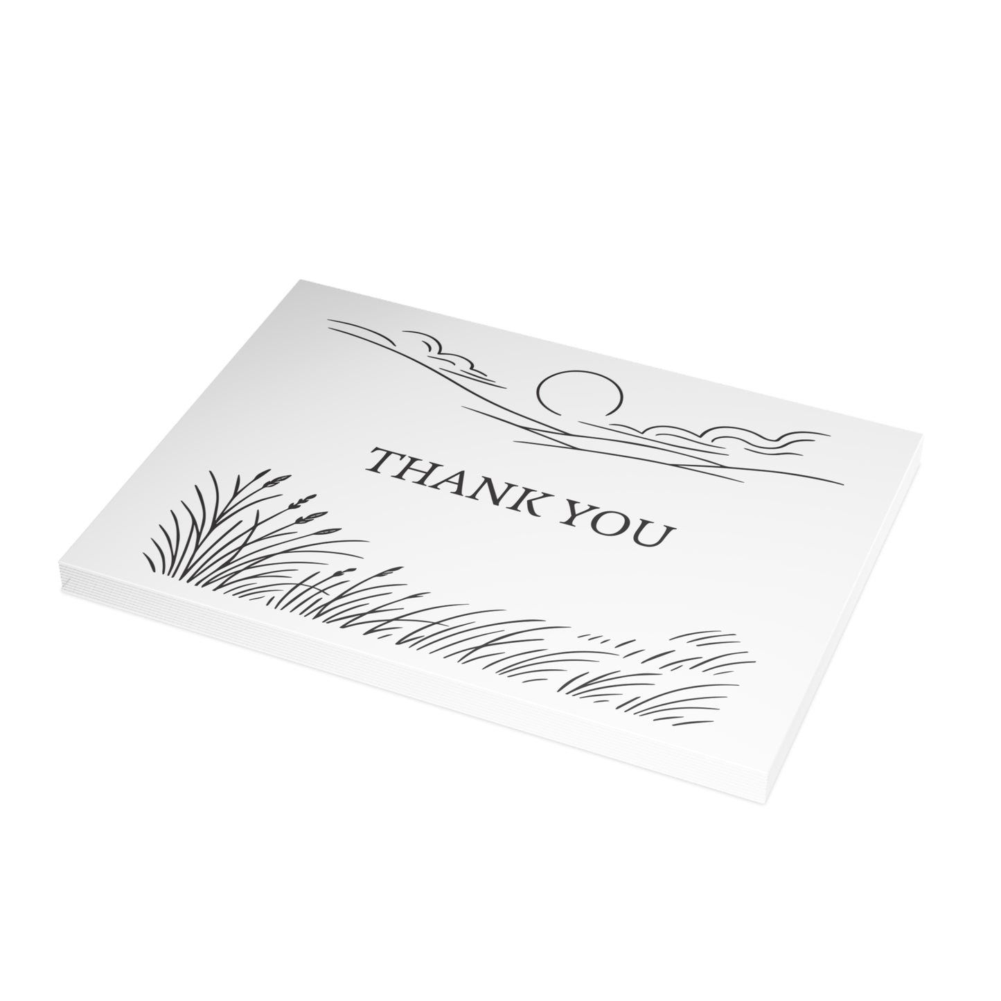 Prarie Grass Thank You Postcard Bundle with Envelopes