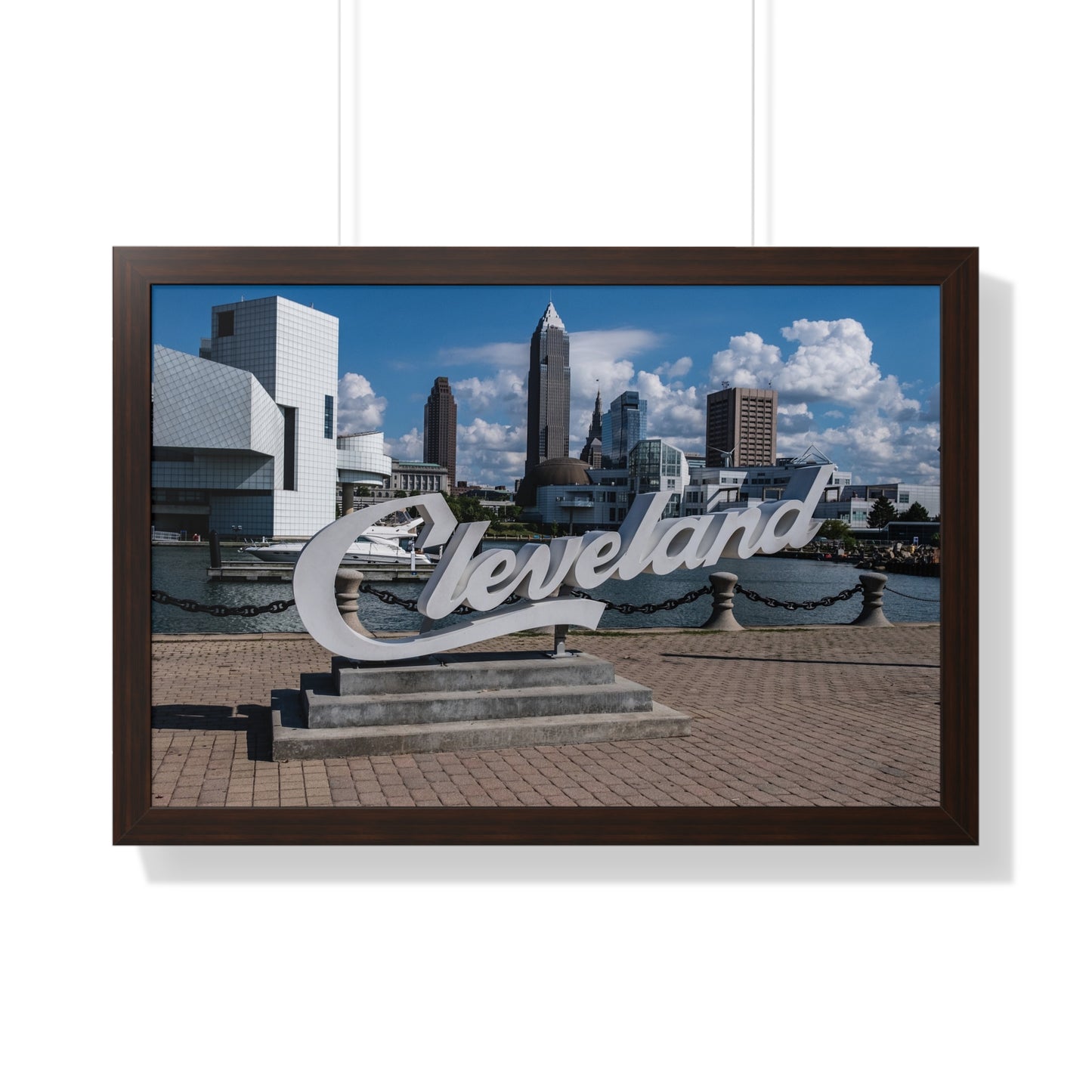 Cleveland Script Skyline Framed Poster Art