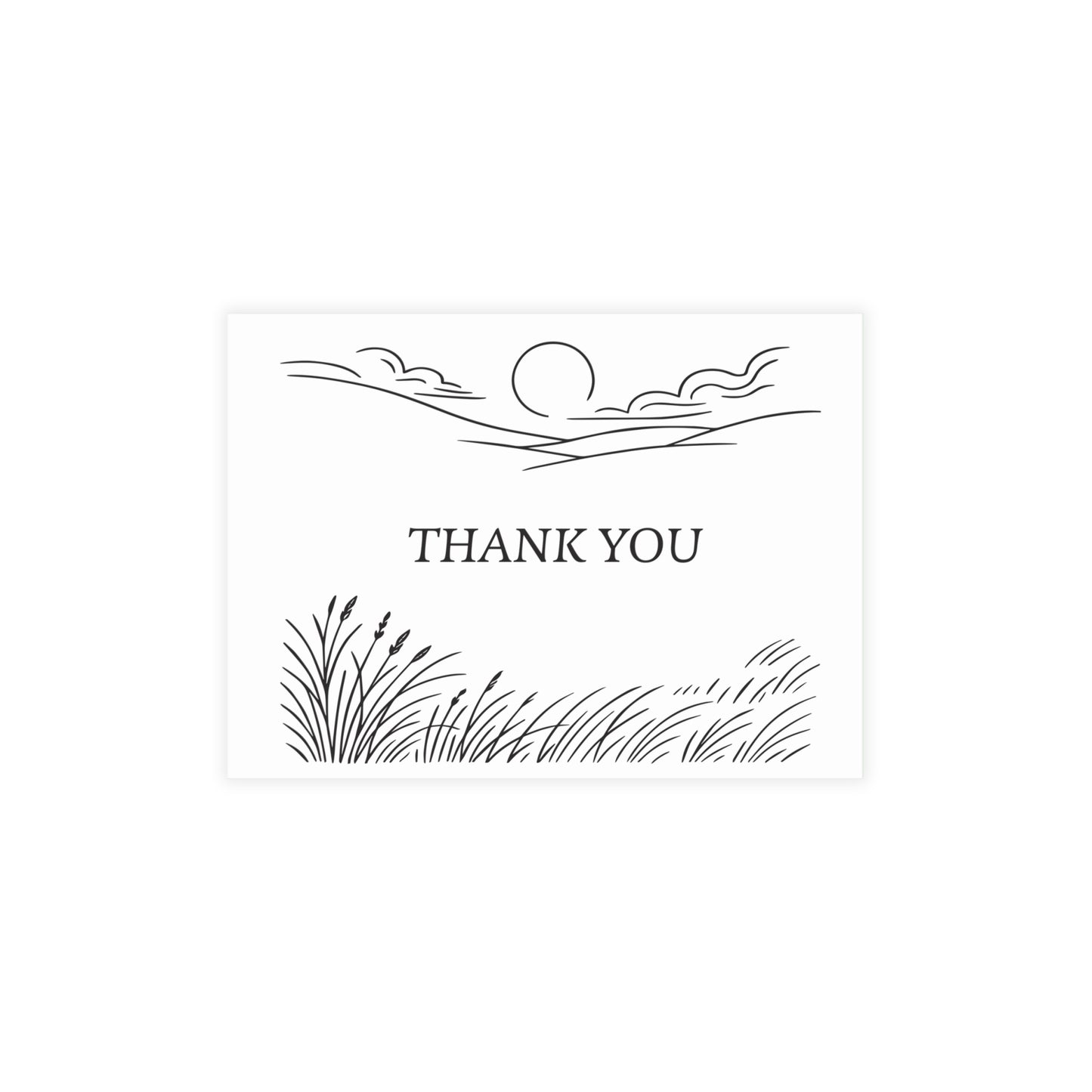 Prarie Grass Thank You Postcard Bundle with Envelopes