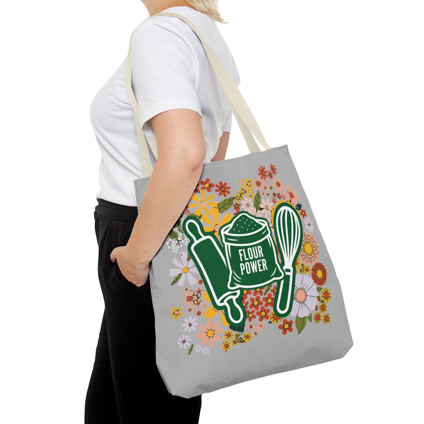 Flour Power Floral Tote Bag