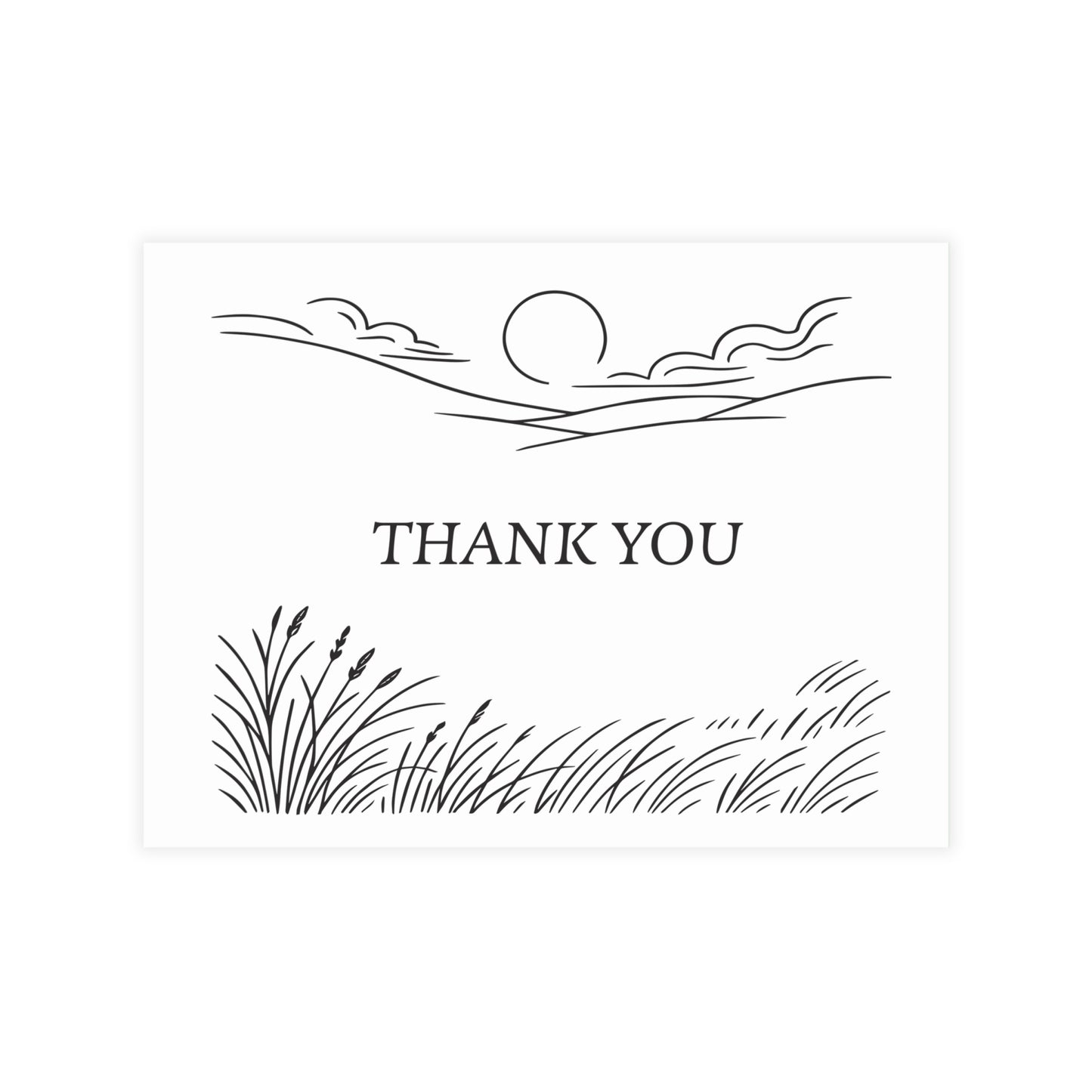 Prarie Grass Thank You Postcard Bundle with Envelopes