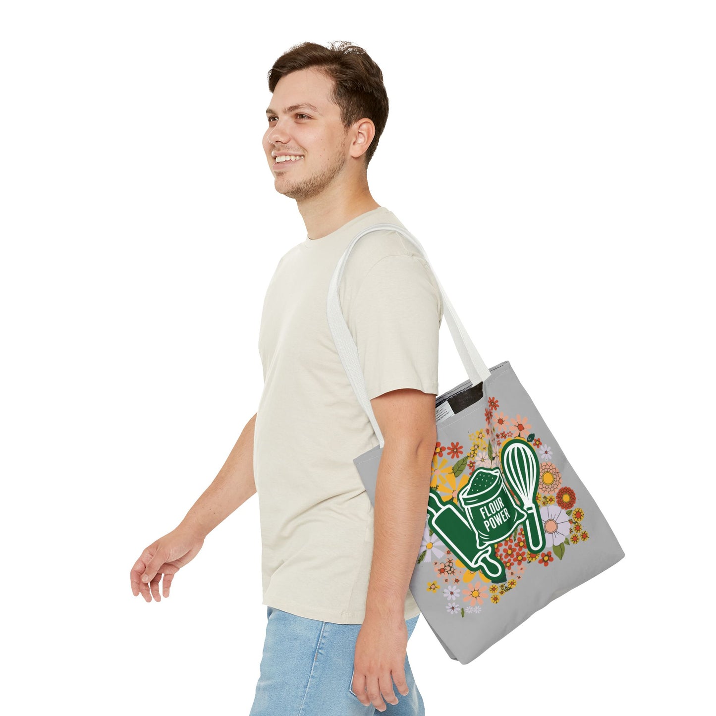 Flour Power Floral Tote Bag