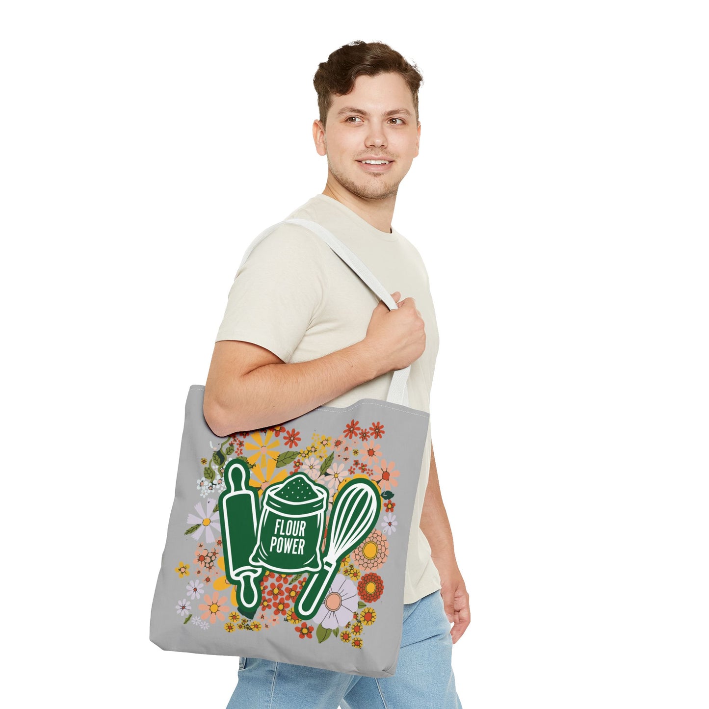 Flour Power Floral Tote Bag