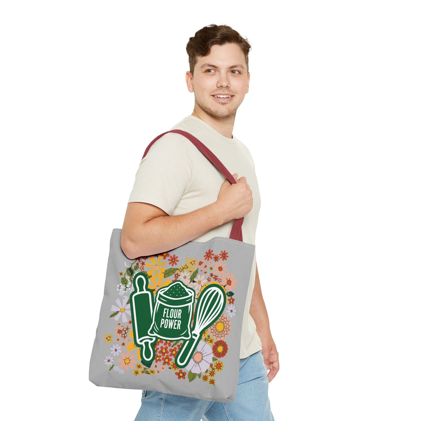 Flour Power Floral Tote Bag
