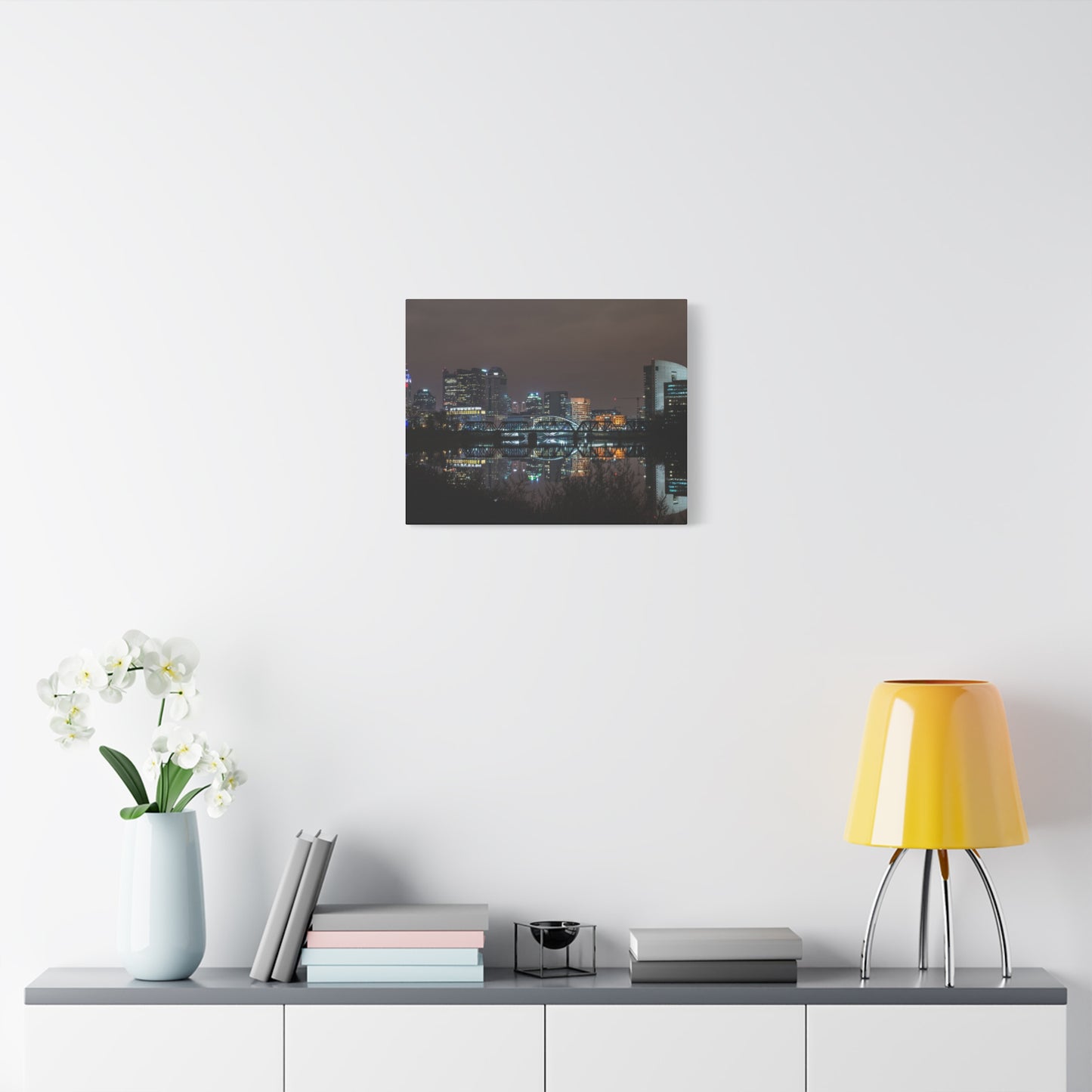 Columbus Ohio Skyline Night Time Canvas Art