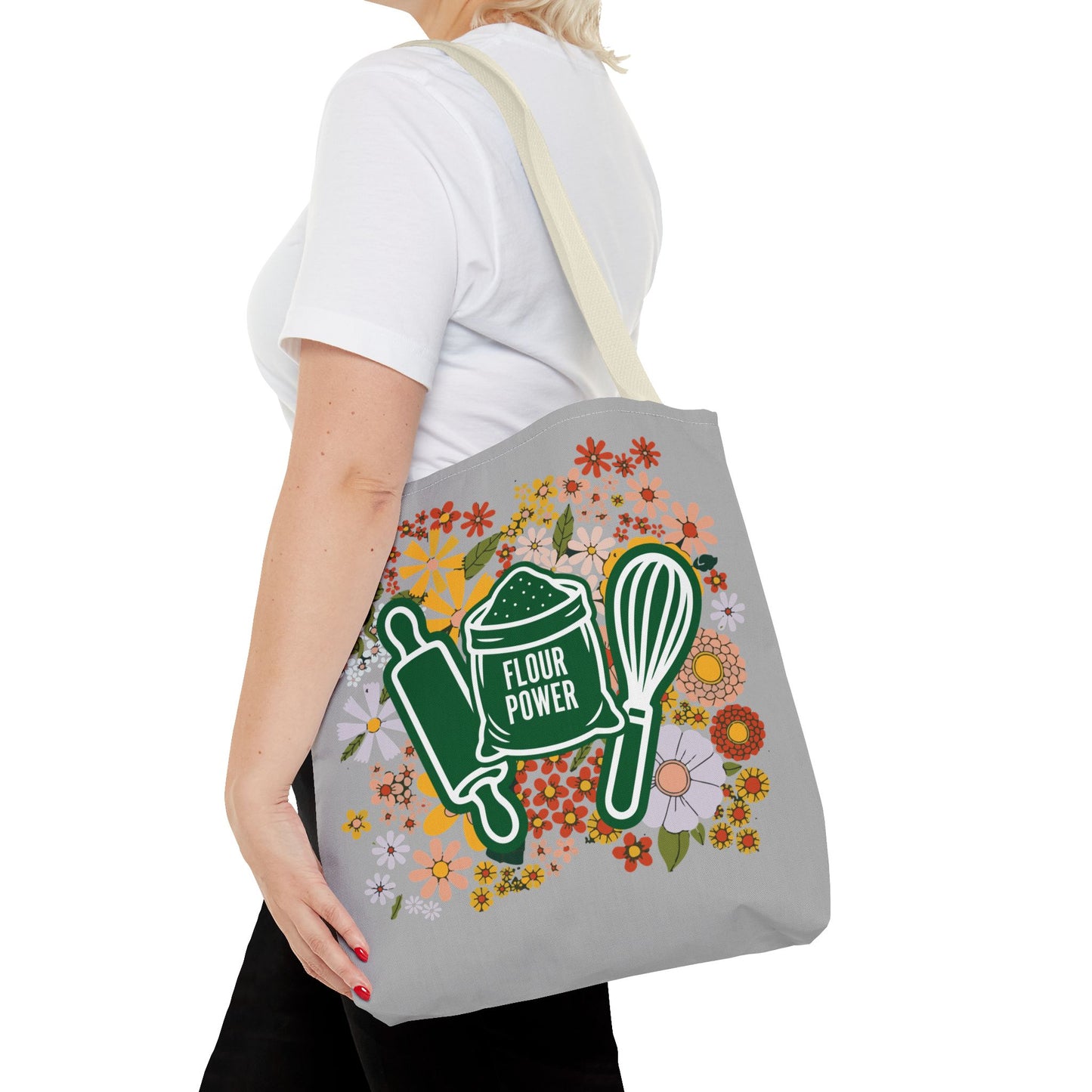 Flour Power Floral Tote Bag