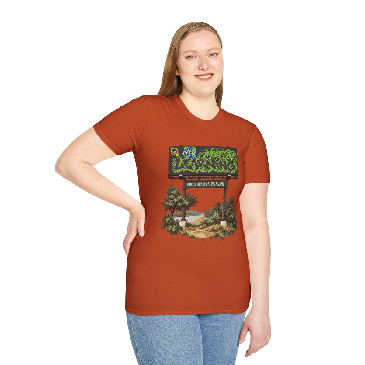 Never Stop Learning Billboard T-Shirt