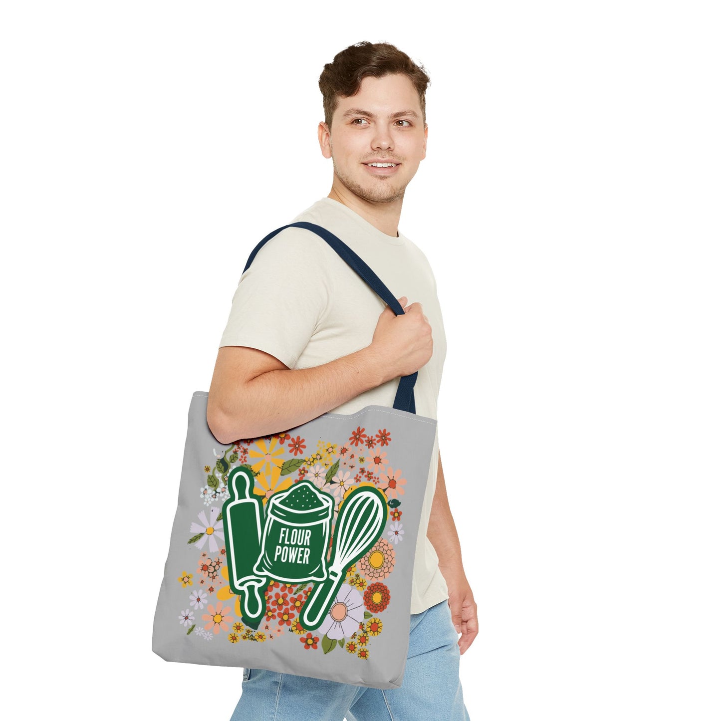 Flour Power Floral Tote Bag