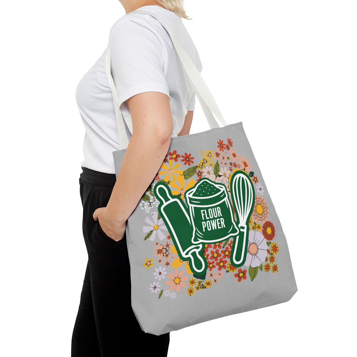 Flour Power Floral Tote Bag